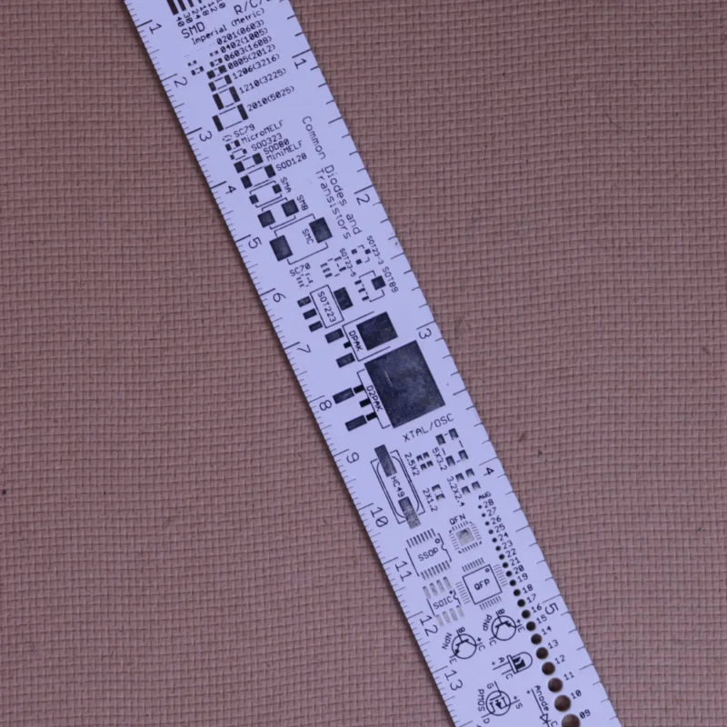 Régua PCB de 15 cm com Marcações SMD
