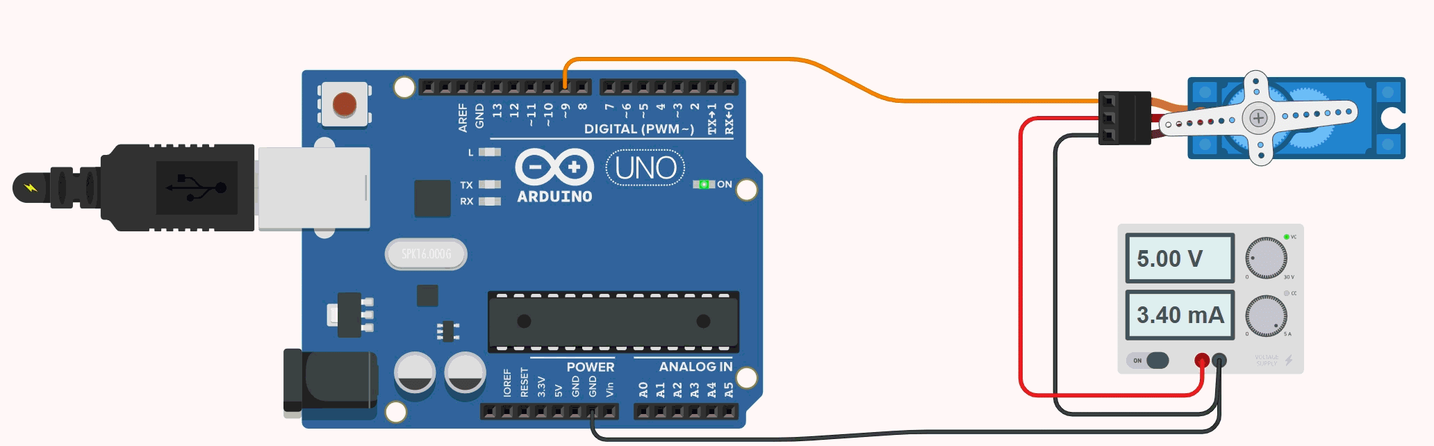Ligação do servo motor no arduino